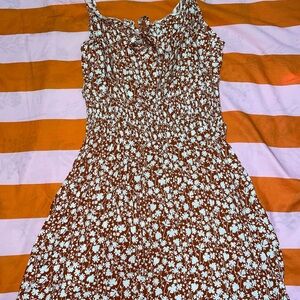 Floral Brown and White Romper